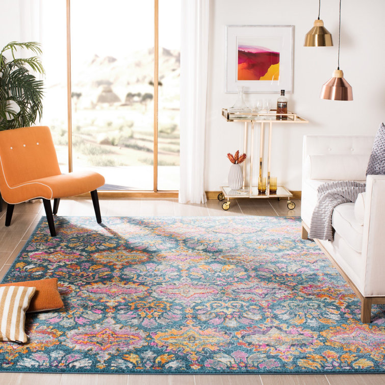 Mistana™ Katie Oriental Blue/Orange Area Rug & Reviews Wayfair